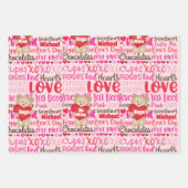 Valentijnsdag Persoonlijke naam Teddy Bear Hearts Inpakpapier Vel (Voorkant 2)