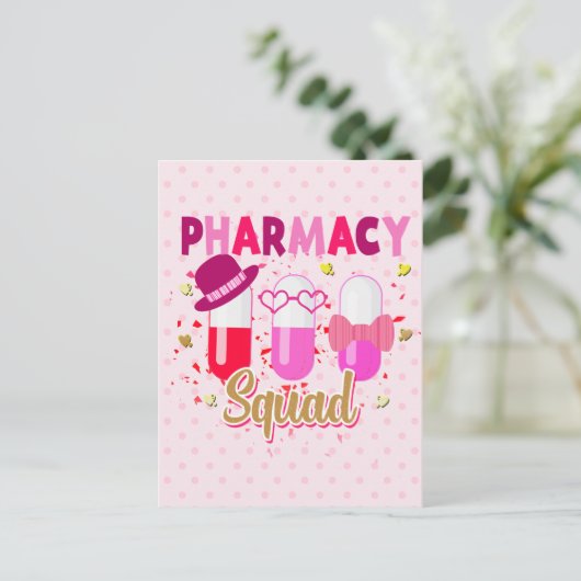 Valentijnsdag Pharmacy Squad Group Matching Briefkaart (Staand voorkant)