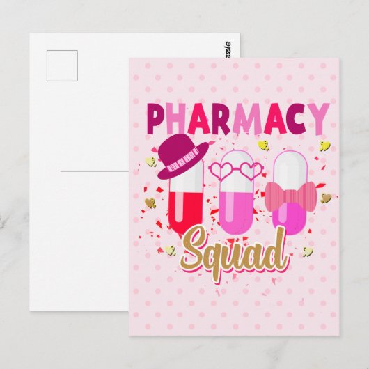 Valentijnsdag Pharmacy Squad Group Matching Briefkaart (Voorkant / Achterkant)