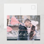 Valentijnsdag Photo Briefkaart | Pink Love (Voorkant / Achterkant)