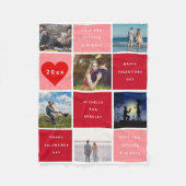 Valentijnsdag Photo Collage Gift Fleece Deken (Voorkant)