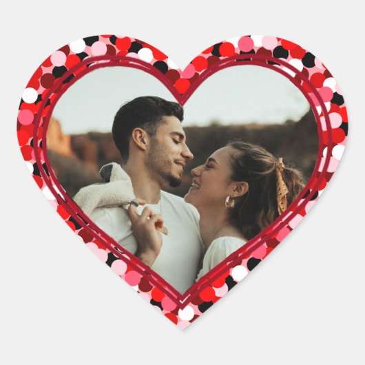 Valentijnsdag Photo Heart Hart Sticker (Voorkant)