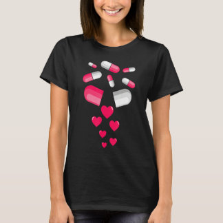 Valentijnsdag Pills Heart Cute Hearts Medicine P T-shirt