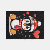 Valentijnsdag Pinguïn Hart Ballon Cute Fleece Deken (Voorkant (Horizontaal))