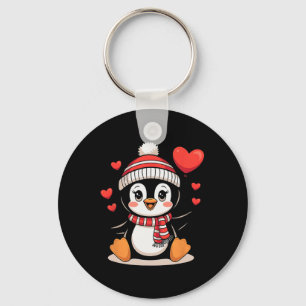 Valentijnsdag Pinguïn Hart Bylloon Schattig  Sleutelhanger