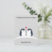 Valentijnsdag Pinguïn Kaart Cute Romantisch Cadeau (Staand voorkant)