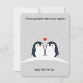 Valentijnsdag Pinguïn Kaart Cute Romantisch Cadeau (Voorkant)