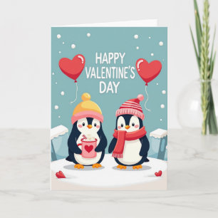 Valentijnsdag Pinguïn Liefdeskaart Kaart