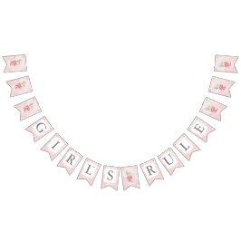 Valentijnsdag Pink Girl's Rule Heart Cactus Vlaggetjes