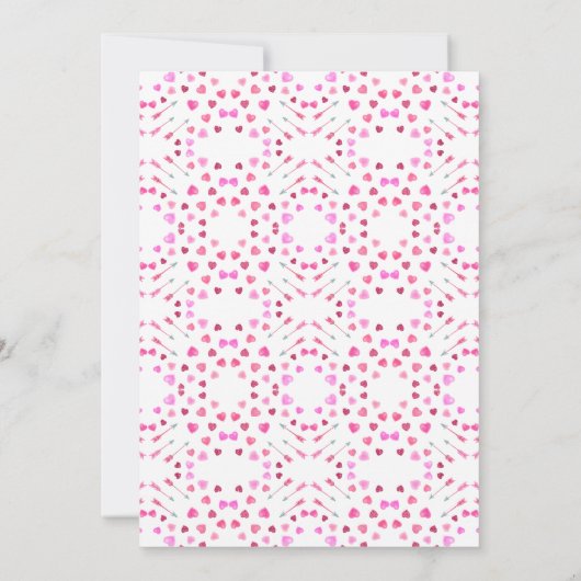 Valentijnsdag Pink Hearts & Arrows Uitnodiging (Achterkant)