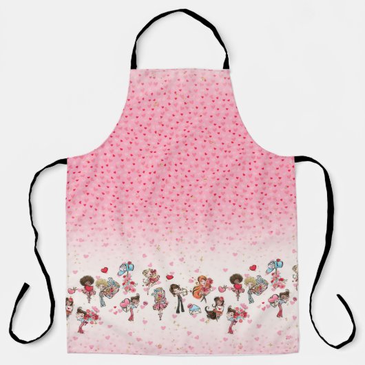 Valentijnsdag Pink Kitchen Craft Apron Schort (Voorkant)