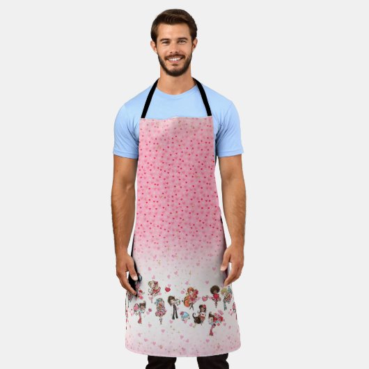Valentijnsdag Pink Kitchen Craft Apron Schort (Gedragen)
