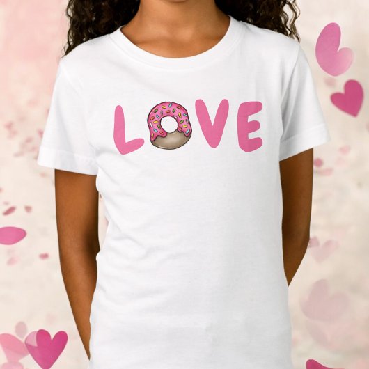Valentijnsdag Pink Love Donut Sprinkles T-shirt