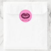 Valentijnsdag Pink Plum Kissinglips Sticker (Tas)