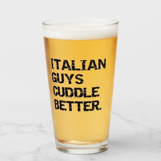 Valentijnsdag Pint italiaanse jongens Beer Glas (Voorkant gevuld)