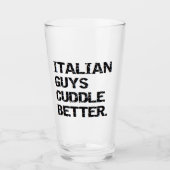 Valentijnsdag Pint italiaanse jongens Beer Glas (Voorkant)