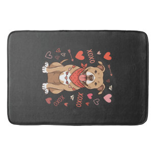 Valentijnsdag Pitbull Hond XOXO Liefde Design Badmat