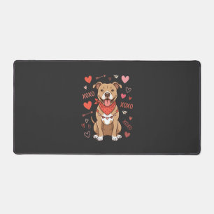 Valentijnsdag Pitbull Hond XOXO Liefde Design Bureaumat