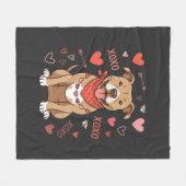 Valentijnsdag Pitbull Hond XOXO Liefde Design Fleece Deken (Voorkant (Horizontaal))