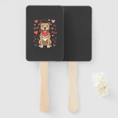 Valentijnsdag Pitbull Hond XOXO Liefde Design Handwaaier (Voorkant en achterkant)