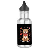 Valentijnsdag Pitbull Hond XOXO Liefde Design Waterfles (Links)