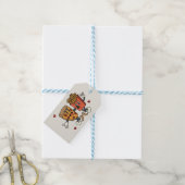 Valentijnsdag "Pizza en friet match" Cadeaulabel (Met Touw)