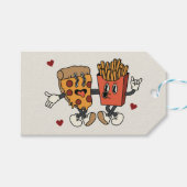 Valentijnsdag "Pizza en friet match" Cadeaulabel (Voorkant (Horizontaal))