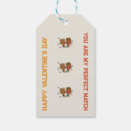 Valentijnsdag "Pizza en friet match"  Cadeaulabel