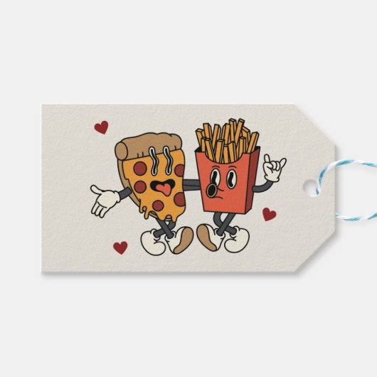 Valentijnsdag "Pizza en gefrituurde aardappelen Ma Cadeaulabel (Voorkant (Horizontaal))
