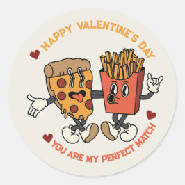 Valentijnsdag "Pizza en gefrituurde aardappelen Ma Ronde Sticker