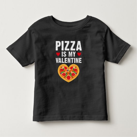 Valentijnsdag Pizza Fast Food Lover Kinder Shirts (Voorkant)