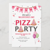 Valentijnsdag Pizza Feest Uitnodiging (Voorkant / Achterkant)