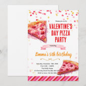 Valentijnsdag Pizza Feest uitnodiging (Voorkant / Achterkant)