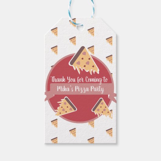 Valentijnsdag Pizza Feestje Kinderfeestje Cadeaulabel (Voorkant)