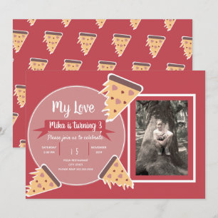 Valentijnsdag Pizza Feestje Kinderfeestje Foto Kaart