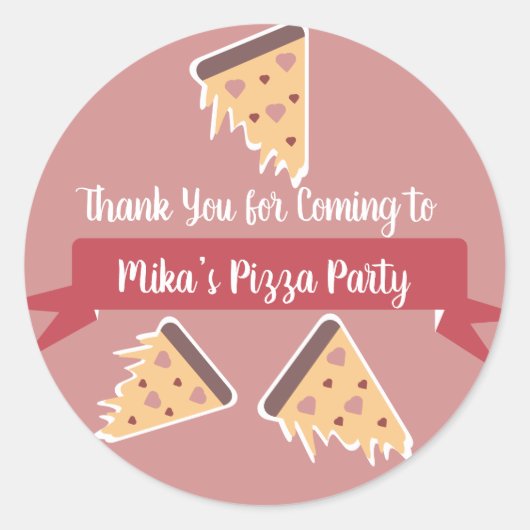 Valentijnsdag Pizza Partij Kinder Partij Ronde Sticker (Voorkant)