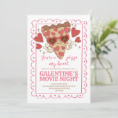 Valentijnsdag Pizza Party Kaart (Staand voorkant)
