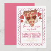 Valentijnsdag Pizza Party Kaart (Voorkant / Achterkant)