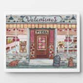 Valentijnsdag Pizza WinkelWaterverf Fotoplaat (Voorkant)