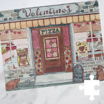 Valentijnsdag Pizza WinkelWaterverf Legpuzzel<br><div class="desc">Deze Valentijnsdag, de pizzabakwinkel, heeft de puzzle van de jigzaag, een originele tekening van een oude pizzaparlor, Valentino, die Valentijnsdag specials bedient. Er zijn twee hongerige grondhogs aan de voorkant, samen met borden voor de vakantiespecials en een bord waarop staat: "Alles wat je nodig hebt is liefde en pizza". Geïnspireerd...</div>