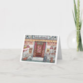 Valentijnsdag Pizzawinkel Watercolor Kaart (Voorkant)