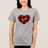 Valentijnsdag Plaid Love Hart vrouwen T-shirt (Voorkant)