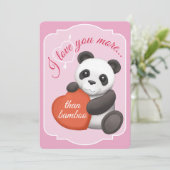 Valentijnsdag Plat Kaart Cute Panda (Staand voorkant)
