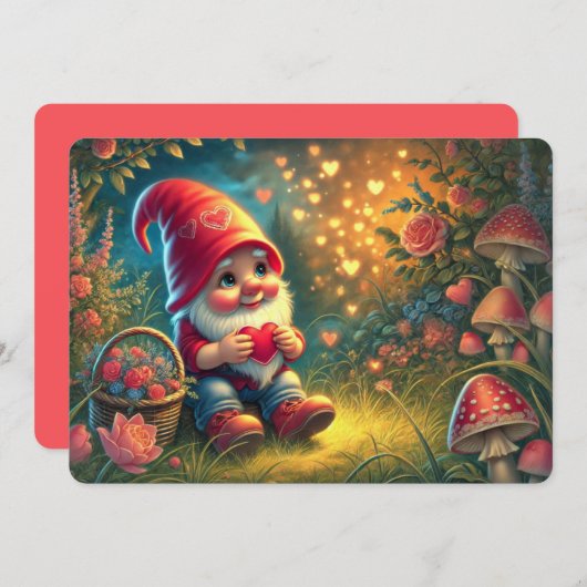 Valentijnsdag Plat Kerstkaart (Voorkant / Achterkant)