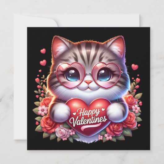 Valentijnsdag Plat Kerstkaart (Voorkant)