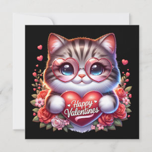 Valentijnsdag Plat Kerstkaart