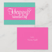 Valentijnsdag Plat Notitiekaart (Roze) Notitiekaartje (Voorkant / Achterkant)