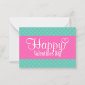 Valentijnsdag Plat Notitiekaart (Roze) Notitiekaartje (Voorkant)