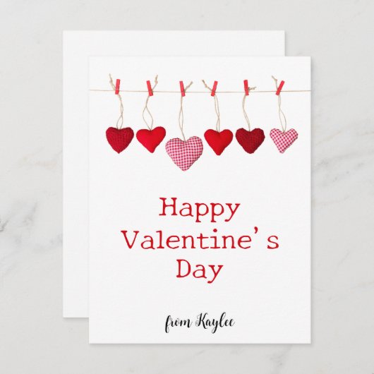 Valentijnsdag platte kaart (Voorkant / Achterkant)