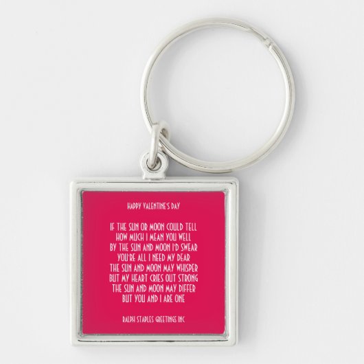 VALENTIJNSDAG POEM SLEUTELHANGER (Voorkant)